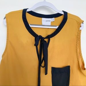 ASOS Navy/Mustard Tie Pocket Tank
